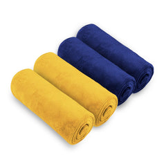 Maxoshine Microfiber Hand Towel 150 Gsm | Lint Free Napkins For Kitchen Wash Basin Gym Quick Dry & Soft Face Towel For Women & Men -Blue & Yellow (Pack Of 2)