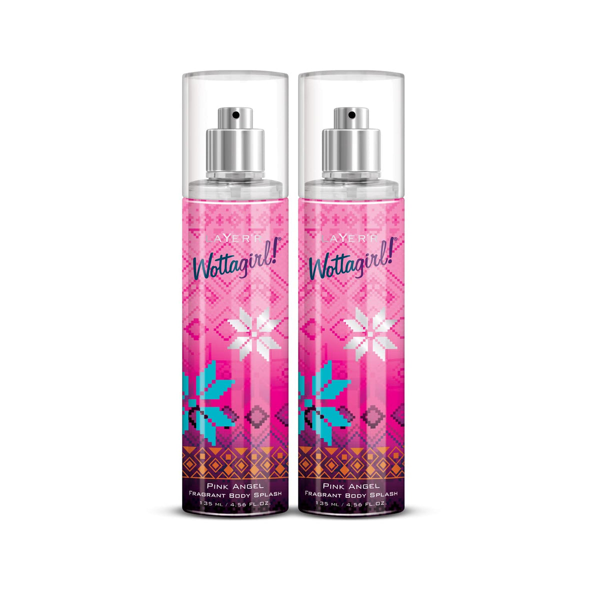 Layer'r Wottagirl Pink Angel Fragrant Body Splash For Women | Long Lasting Fresh Fragrance 135ml 4.56