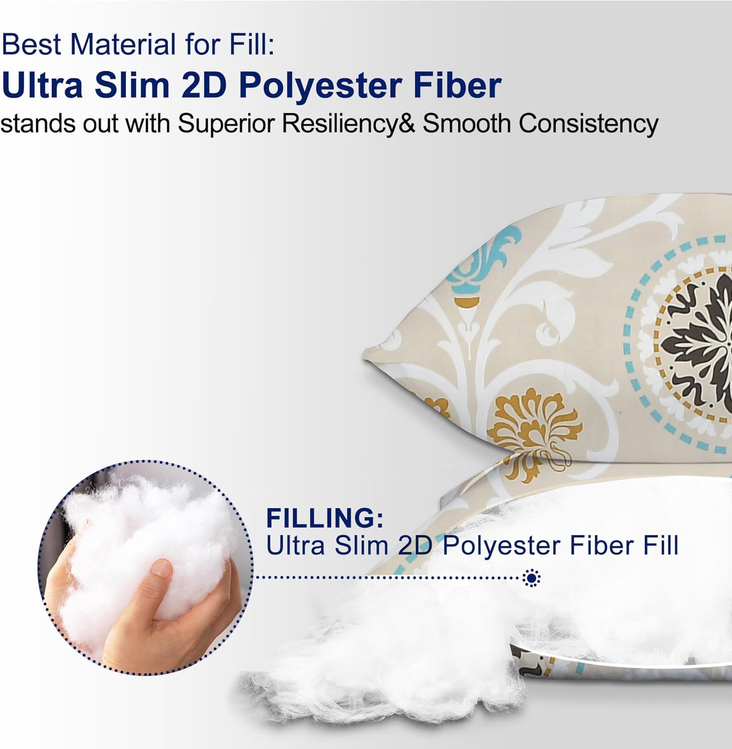 Microfiber Square Pillow Cushion For Sofa & Bed, Light Beige - 12 X 12 Inch | Damask Deign, Fluffy For Comfort & Back Support | Breathable, Premium Cotton Cushion Cover With Zip - Set Of 4