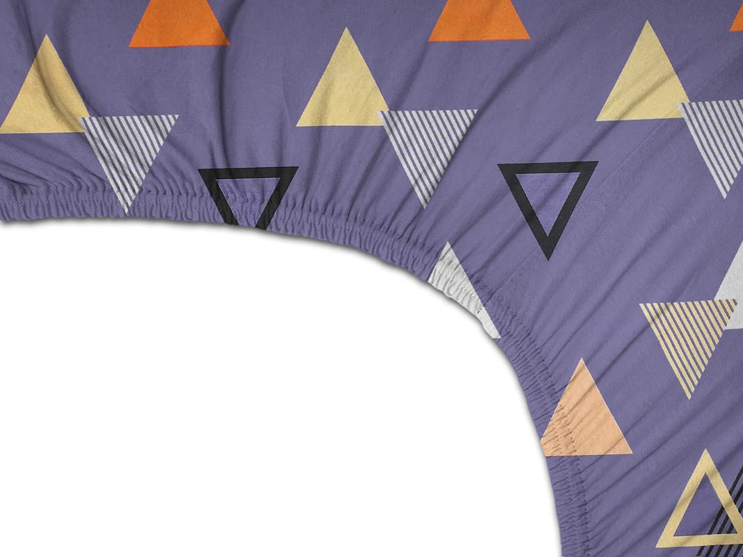 Elastic Fitted Double Bedsheets With 2 King Size Pillow Covers | 72 X 78 Inches, Multicolor - Double Bed With All Around Elastic 180 Thread Count Super Soft