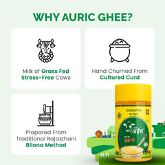 100% Pure Cow Shudh Ghee By Maha Arham | Rich In Taste & Nutrients Pure Cow Ghee For Calcium | 3 Litre (1 Litre * 3) 101.4 Ounce | Jar Pack
