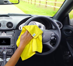 Softspun Microfiber Cloth 350 Gsm | Thick Lint & Streak-Free Multipurpose Cloths Microfibre Towels - 2 Pcs (Green & Blue)