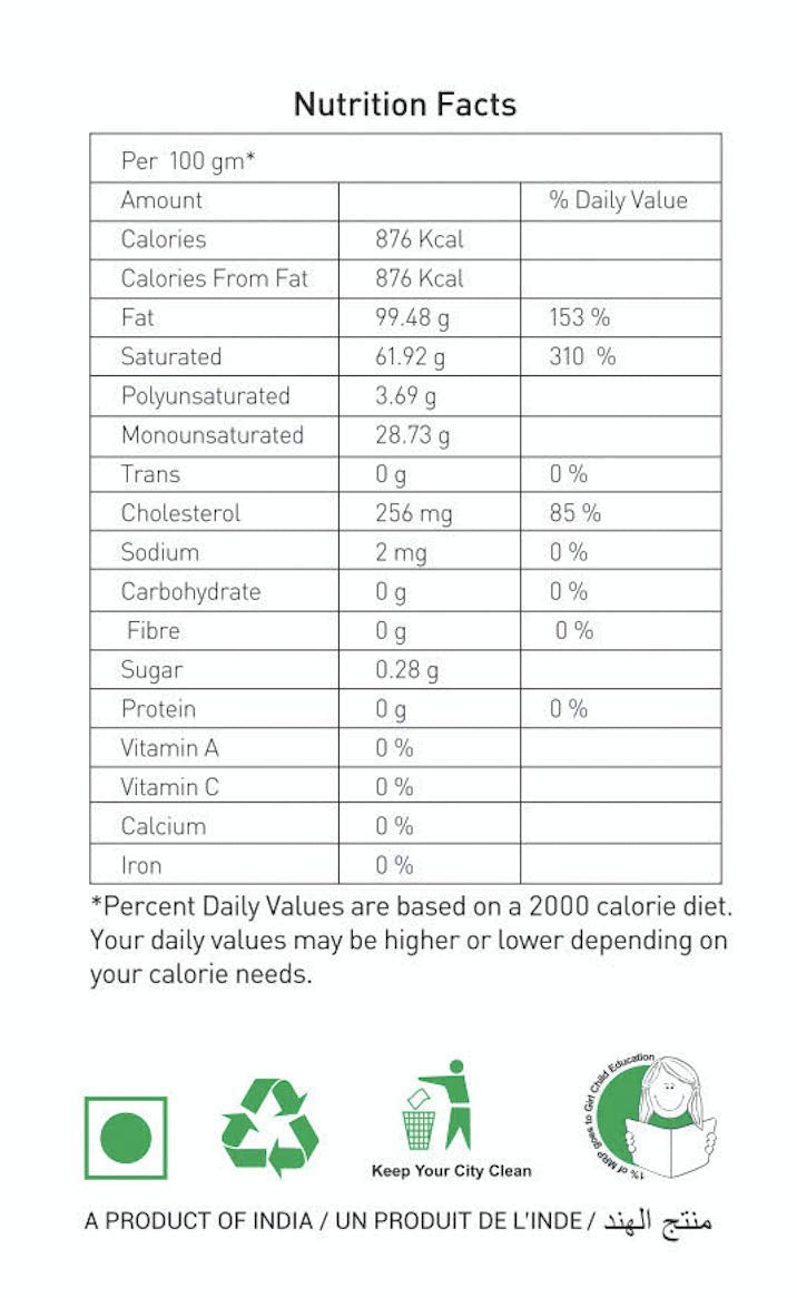 Natural A2 Desi Cow Ghee By Natureland Organics | Delicious & Nutritious Healthy Billona Desi Cow Ghee Good For Bones Health | (1 Litr) 33.8 Ounce | Jar Pack