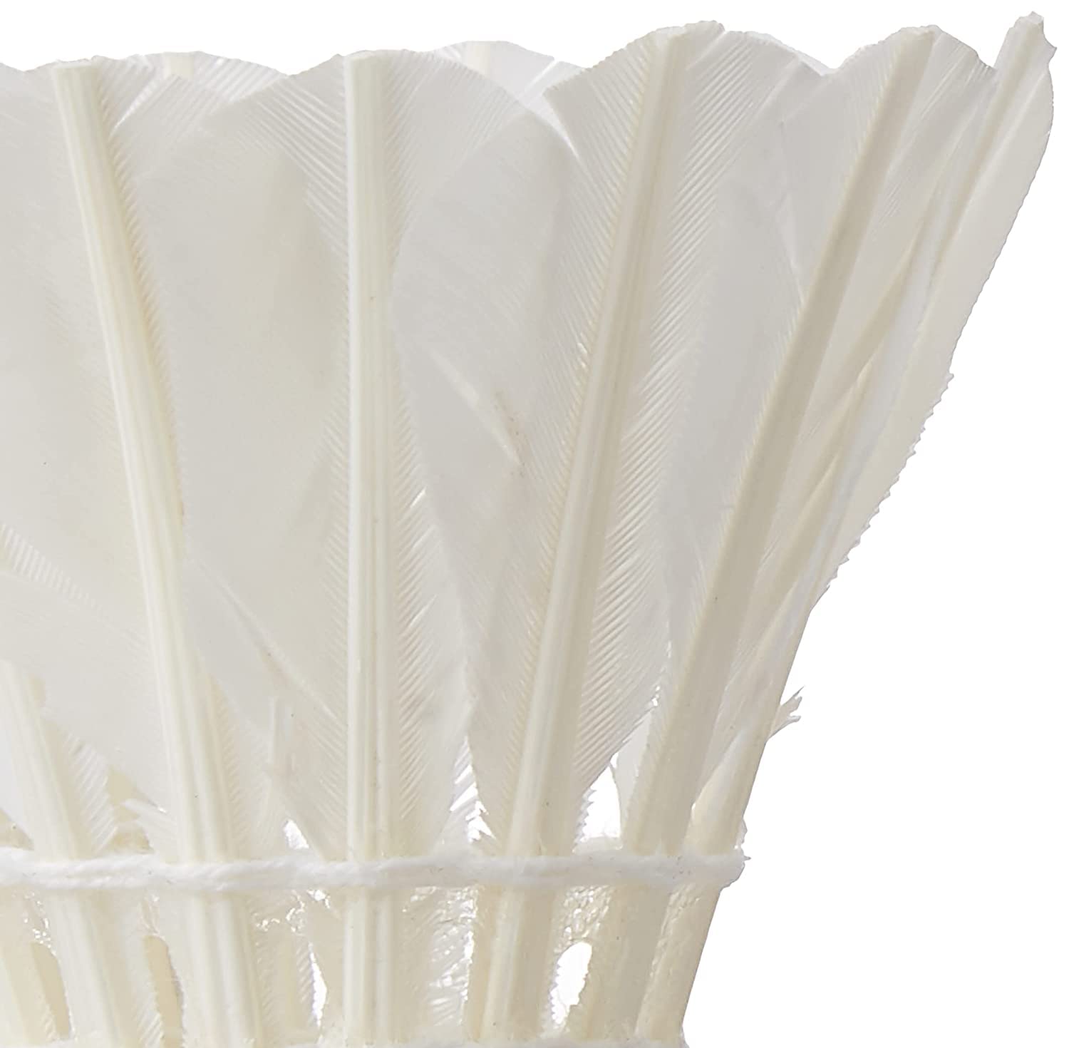 Spanco Feather Badminton Shuttlecock , Suitable For Training & Tournament , Strong Eva Based Cork | White , Pack Of 12