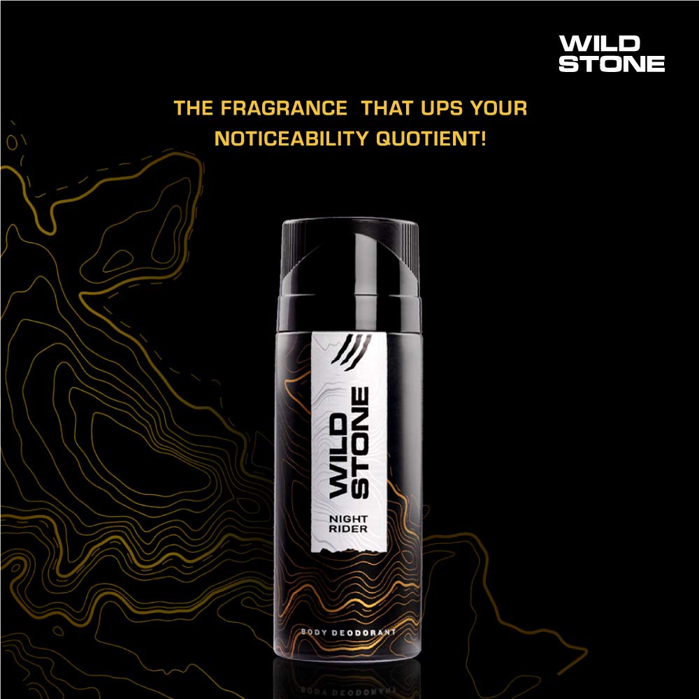 Wild Stone Night Rider Deodorant Body Spray 150ml 5.0 Fl.oz. | Perfect Gift For Husband | Long Lasting Fragrance