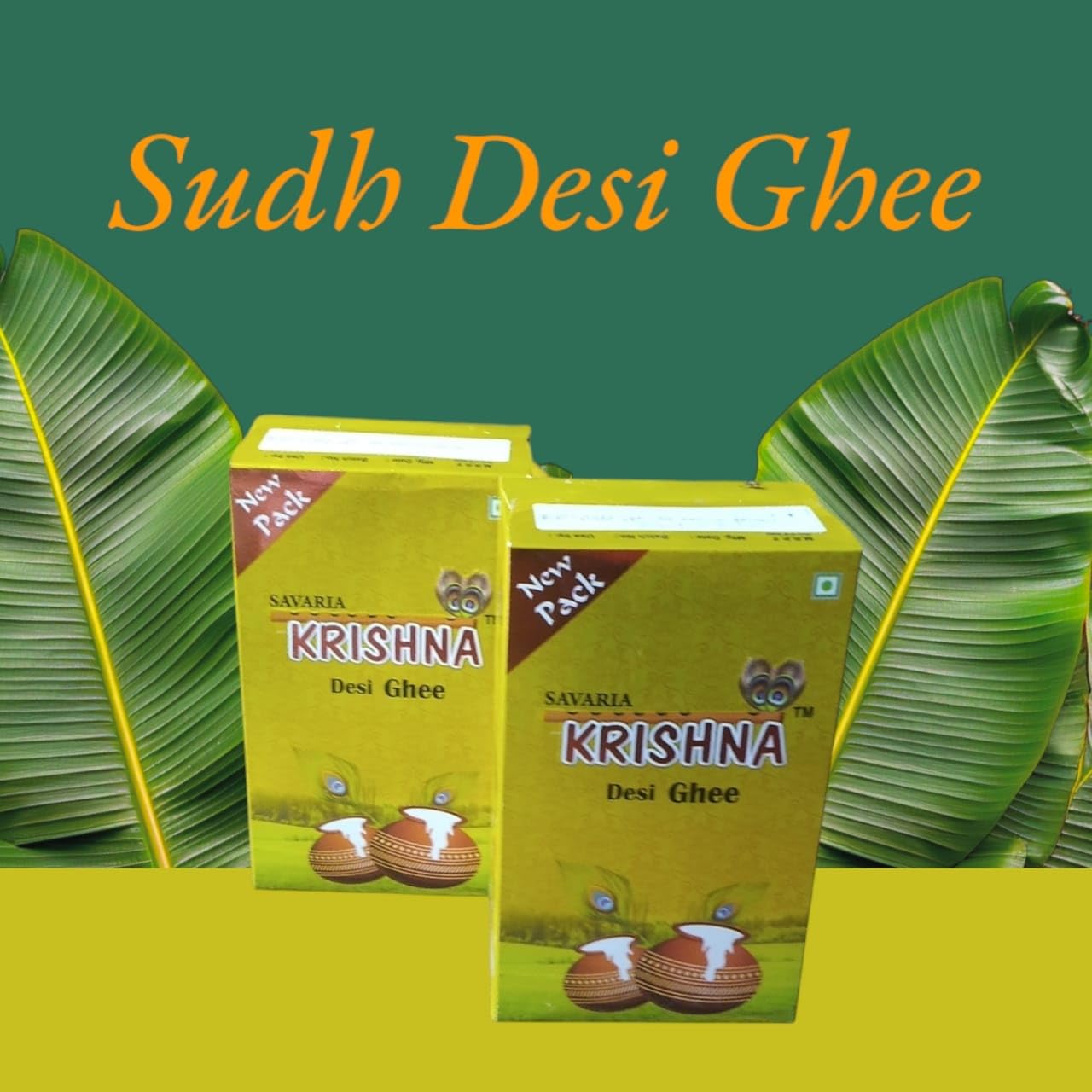 Organic Desi Ghee By Savaria Krishna | Great Source Of Energy & Vitamin Healthy Desi Ghee Perfect For Favorite Dishes | 2 Litre (1 Litr) 67.6 Ounce | Box Pack