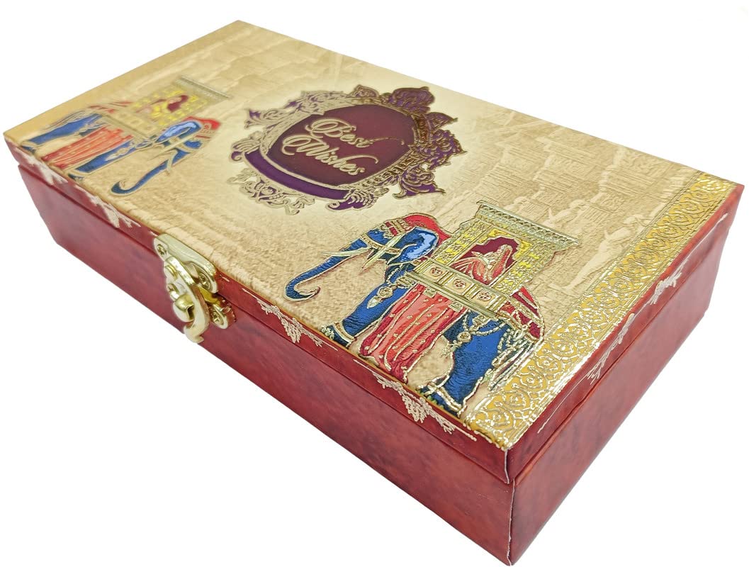 Designer Wodden Fancy Shagun Gift Boxes For Wedding, Shagun Cash Box Or Money Box With Mgi Printing For Wedding, Engagement, Holi, Diwali, Baby Showers, Colour - Multicolour, Pack Of 3