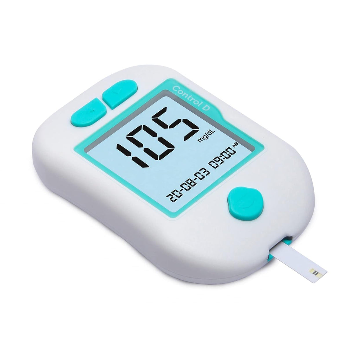 Control D Advanced Digital Glucose Blood Sugar Testing Monitor With 5 Strips Glucometer (White, Green)