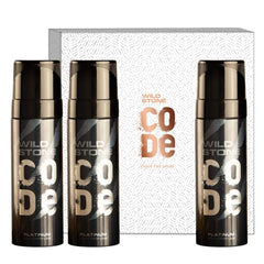 Wild Stone Code Platinum Long Lasting Body Perfume 360ml 12.1 Fl.oz. Pack Of 3 | Perfect Gift Set For Men