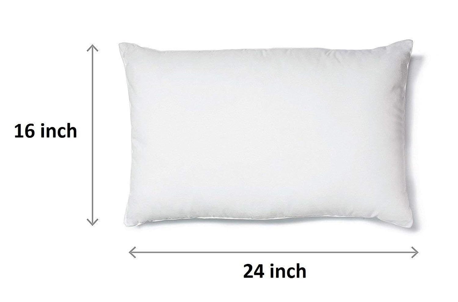 Luxurious Microfiber Pillow Filler, Standard Size - 16x24 Inch, White Pillow | Rectangular Deign, Washable, Bed Pillow, For Neck, Back & Side Pillow - Pack Of 1