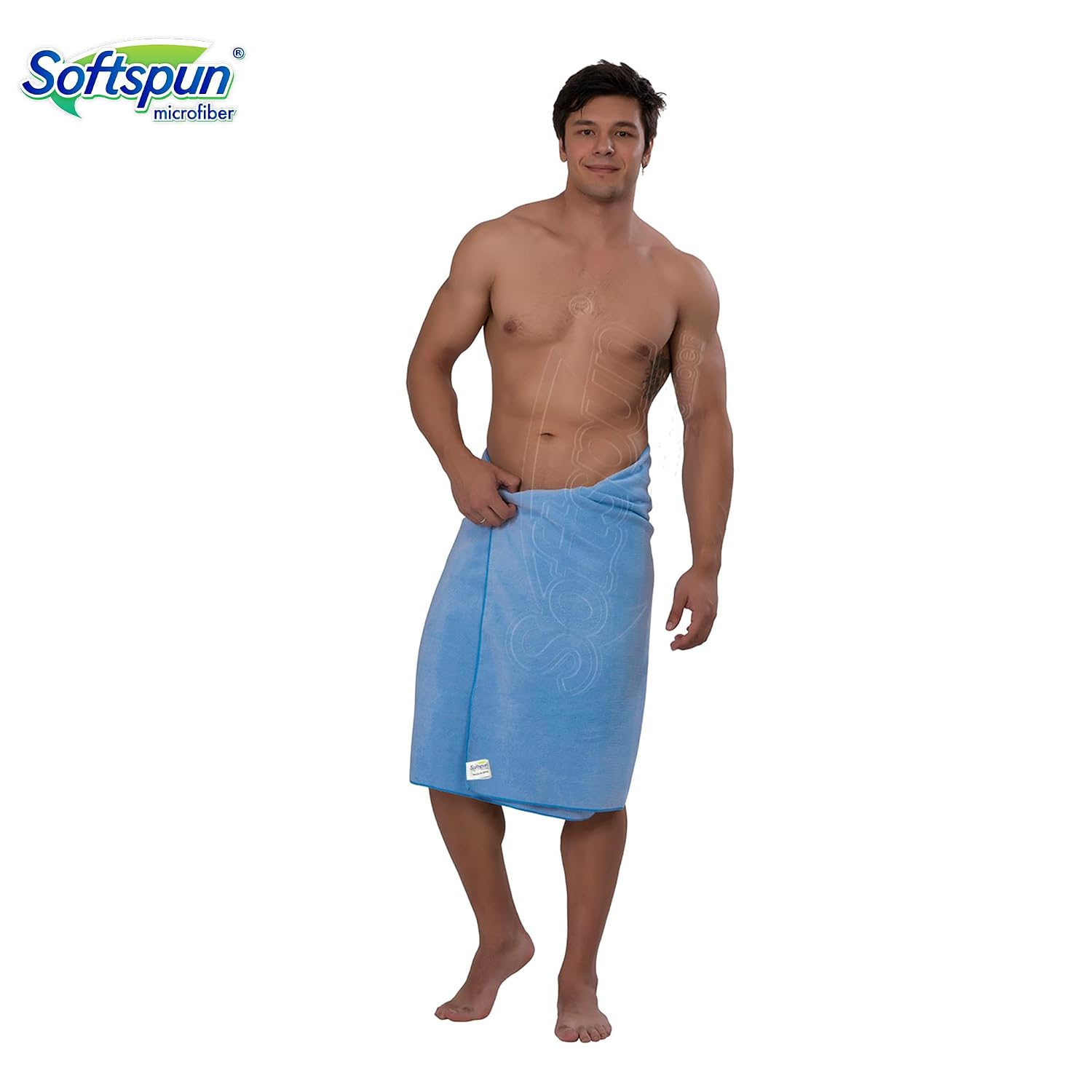 Softspun Microfiber Hair & Face Care Bath Towel 221 Gsm | Ultra Absorbent Super Soft & Comfortable, Quick Drying For Men & Women Daily Use Large Size (Sky Blue)