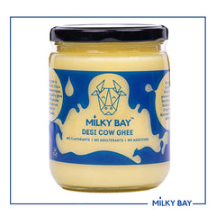 Organic Desi Cow Ghee By Milky Bay | Naturally Rich Taste & Aroma Desi Pure Cow Ghee Perfect For Laddus | (500ml) 16.9 Ounce | Jar Pack