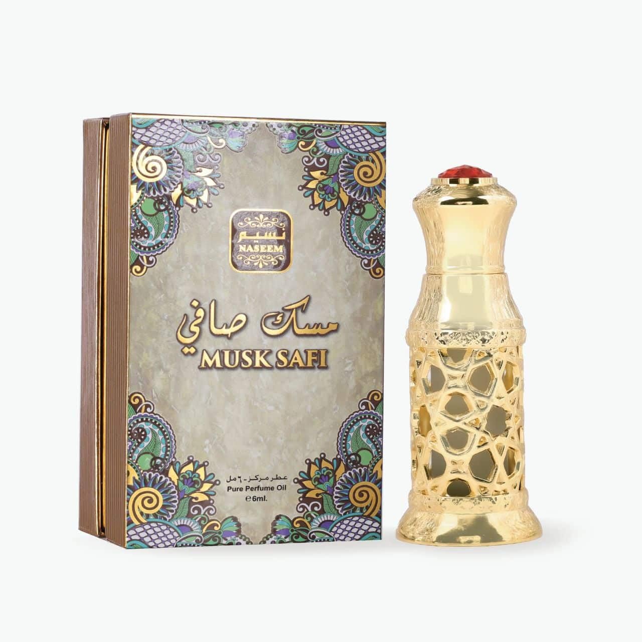 Naseem Musk Safi Pure Perfume Oil 0.2 Fl.oz. + Burhan Roll-on Attar 0.8 Fl.oz. | Unisex Fragrance