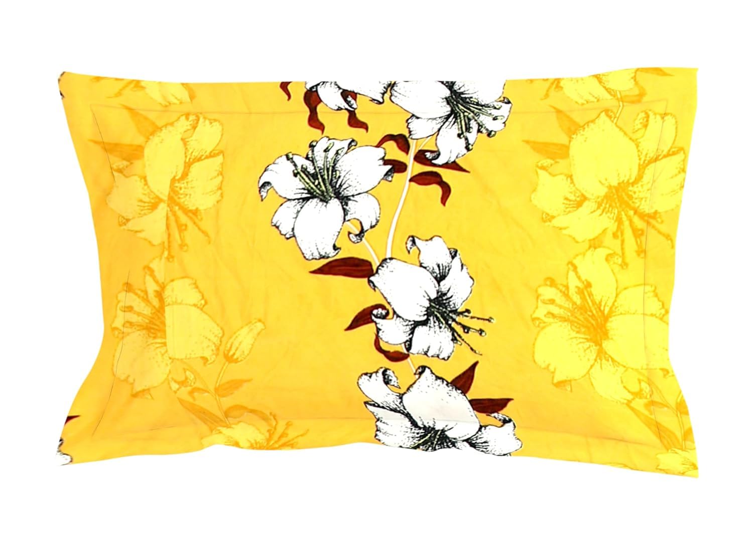 Glace Cotton Super Soft Bedsheets Single Bed Size (60 X 90 Inch) With 1 Pillow Cover | All Around Elastic Fitted Bedsheets, Yellow & White
