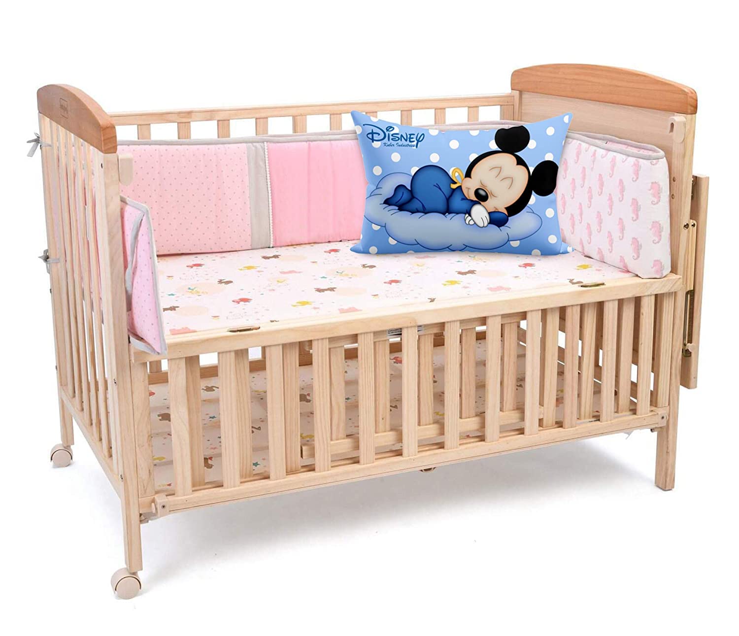 Kid's Disney Mickey & Mickey Friend Pillow For Sleeping, Sky Blue - 12 X 18 Inch | Cozy & Fluffy Super Soft Pillow | Suitable For All Sleepers, Multipurpose & Comfortable - 1 Pcs