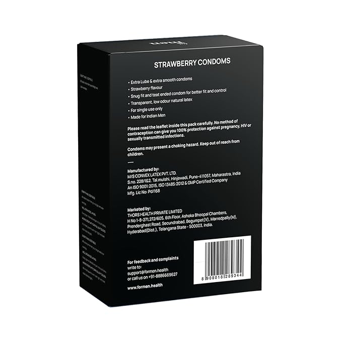Formen Joymax Strawberry Condoms | Smooth & Comfortable Fit - 10 Sheets (Pack Of 1)