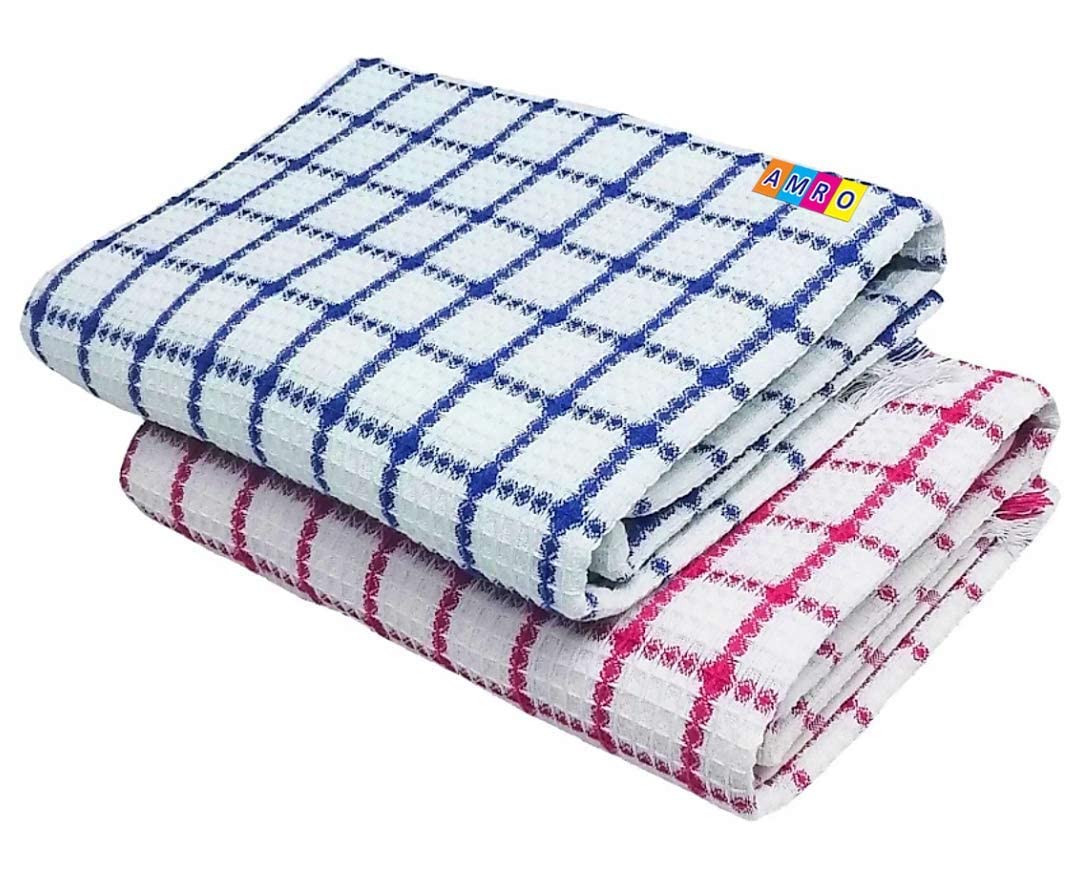 Amro Home Needs Soft & Highly Water Absorbent Cotton Bath Towel Full Size (Set Of 2) - Multicolor