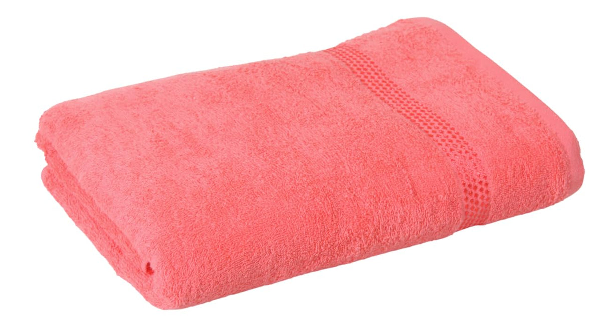 Fash Home International Quick Dry Star Border Bath Towel 500 Gsm | Soft & Absorbent Solid Bath Towel Lightweight & Skin-Friendly Towel For Everyday Use (1 Pcs) - Red