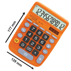 Bambalio Bl-777 Electronic Calculator (Orange) 3 Years Warranty & 3 Years Battery Life | 12 Digits-large LC Display ,112 Steps Check & Correct