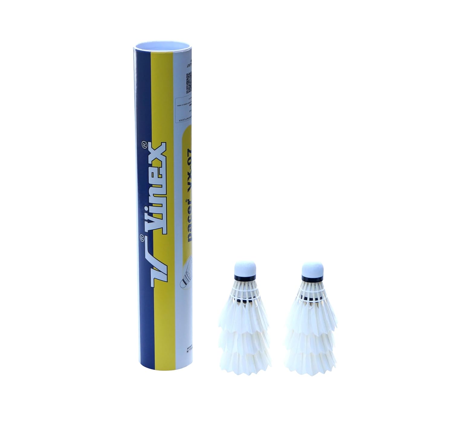 Vinex VX - 07 Badminton Duck Feather Shuttlecock | White , Pack Of 12 , Ideal For Intermediate Player