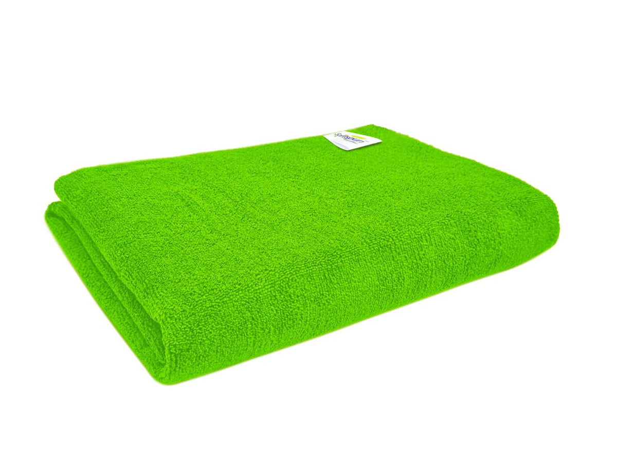 Softspun Microfiber Bath & Hair Care Towel | Super Soft & Comfortable, Quick Drying, Ultra Absorbent In Large Size Towel (Green)