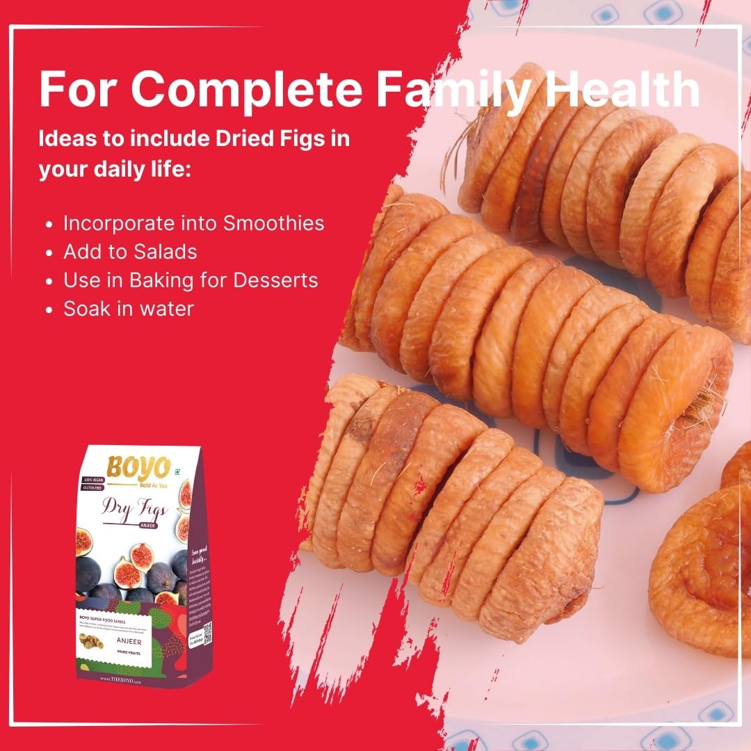 100% Natural Dried Afghani Figs By Boyo 200gm, | Rich In Iron Fiber Rich Dry Fruits Gluten Free Good Immunity Dry Anjeer | 7.0 Ounce