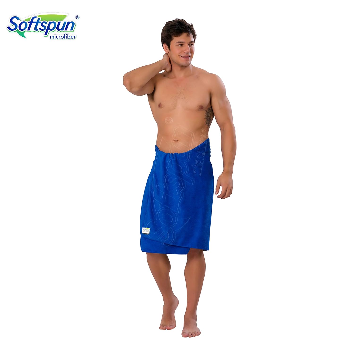 Softspun Microfiber Hair & Face Care Bath Towel 221 Gsm | Ultra Absorbent Super Soft & Comfortable Quick Drying For Men & Women Daily Use Large Size Towel (Blue)