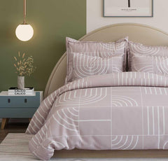 Printed Double Bedsheet For Super King Size With 2 Matching Pillow Covers - 108 X 108 Inches, Pink | 300 Thread Count Skin Friendly & Luxuriously Smooth To Touch Bedsheet