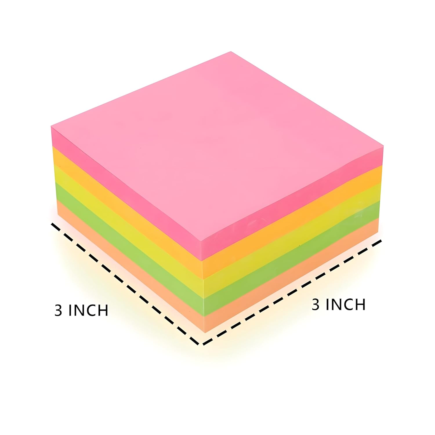 250 Sheets Waterproof Marker Written Full Self-Adhesive Sticky Notes Pad Colorful, 5 Color Pack