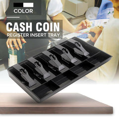 5 Slot Case Drawer, Counter Case Plastic Case Cash Register Box Cashier Coin Drawer Box Cash Drawer Tray 40.4x24.5x3.6cm/15.91x9.65x1.42inch, Colour - Black