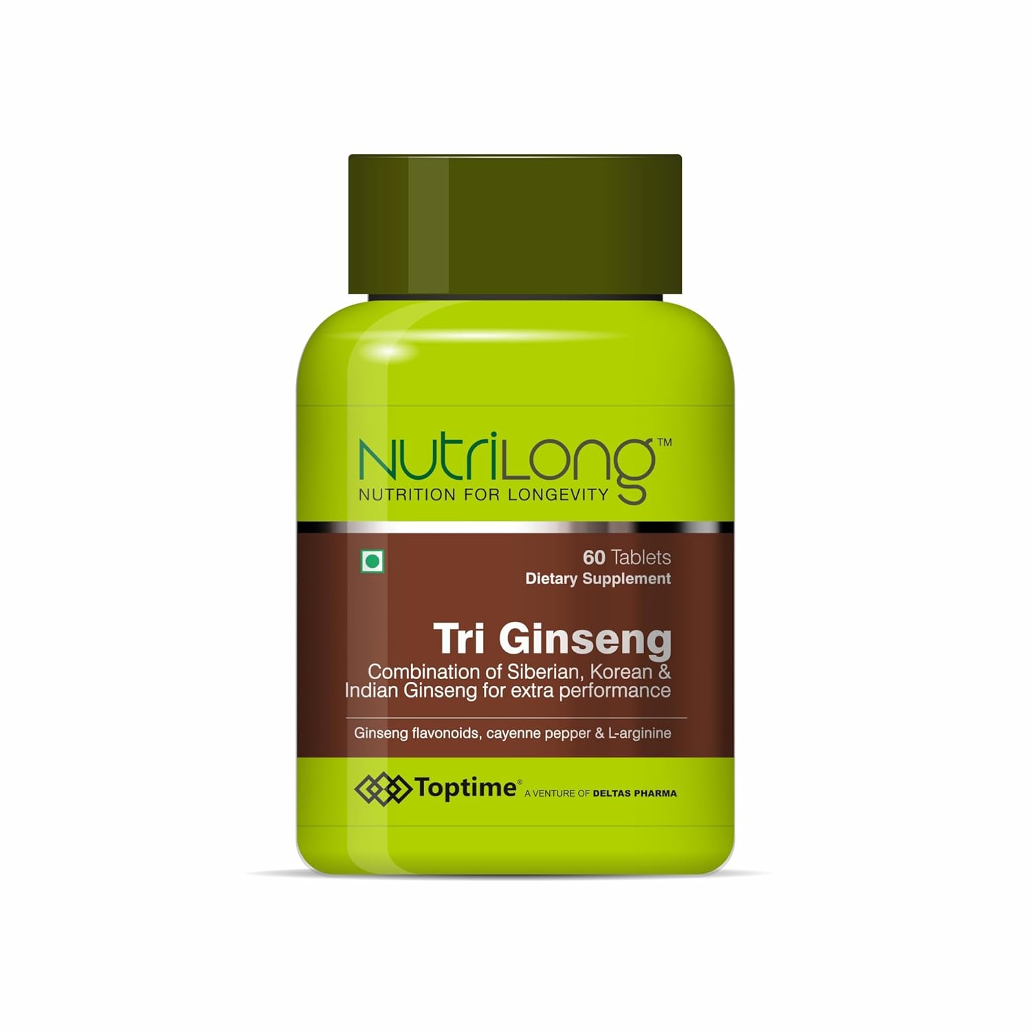 Nutrilong Tri Ginseng Energy, Stamina, & Immune Support, Supports A Healthy Immune System With Potent Ginseng Extracts | 60 Tablets 100gm 0.2lbs
