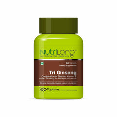 Nutrilong Tri Ginseng Energy, Stamina, & Immune Support, Supports A Healthy Immune System With Potent Ginseng Extracts | 60 Tablets 100gm 0.2lbs