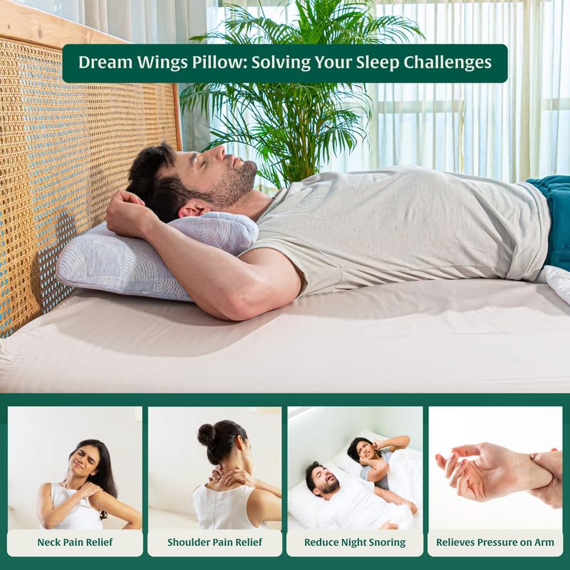 Butterfly Cervical Pillow For Neck & Shoulder Pain Relief - Orthopedic Pillow | Butterfly Pillow Memory Foam For Back & Side Sleeper | Dual Height Ergonomic Neck Support, Adjustable Pillow