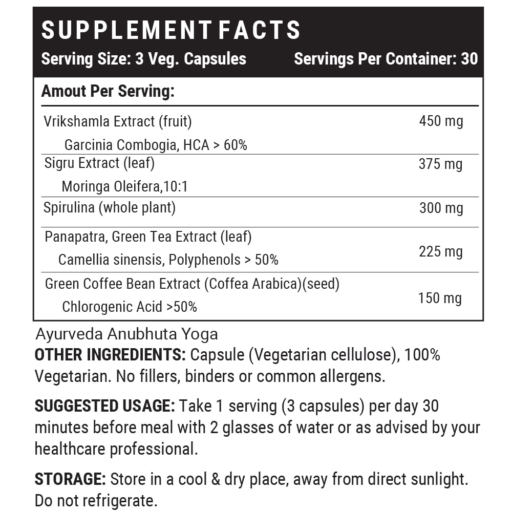 Inlife Keto Slimming Capsules, Extracts - Garcinia Cambogia, Green Coffee Bean, Green Tea, Spirulina Moringa Weight Management Supplement | 90 Vegetarian Capsules 100gm 0.2lbs Each Pack Of 2