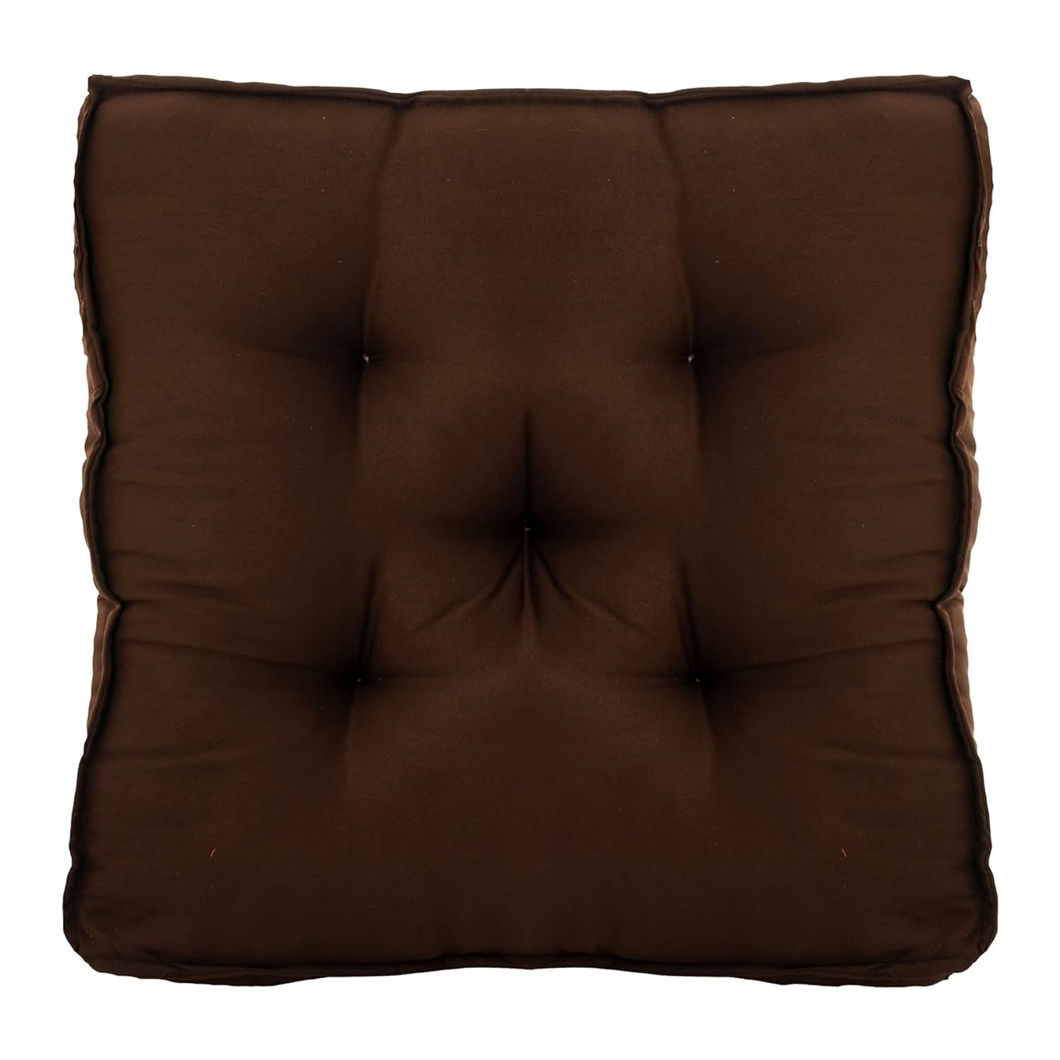 Square Chair Pad Cushion, Soft & Comfortable Sitting, Brown - 45 X 45 X 7 Cm | Microfiber Fabric & Solid Color, Furniture Cushion, Lightweight, Versatile Use - Pack Of 1