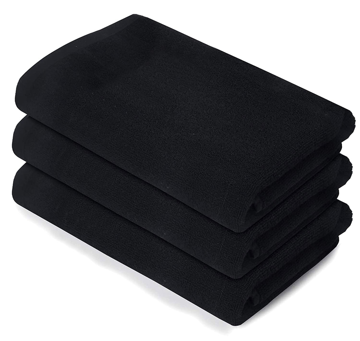 Kuber Industries Cotton Bath Towel 1350 Gsm (Black)- Pack Of 3