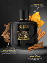 Beardo Whisky Smoke Single Malt Men Long Lasting Eau De Parfum Intense 100ml 3.4 Fl.oz. | Best Suited For Events