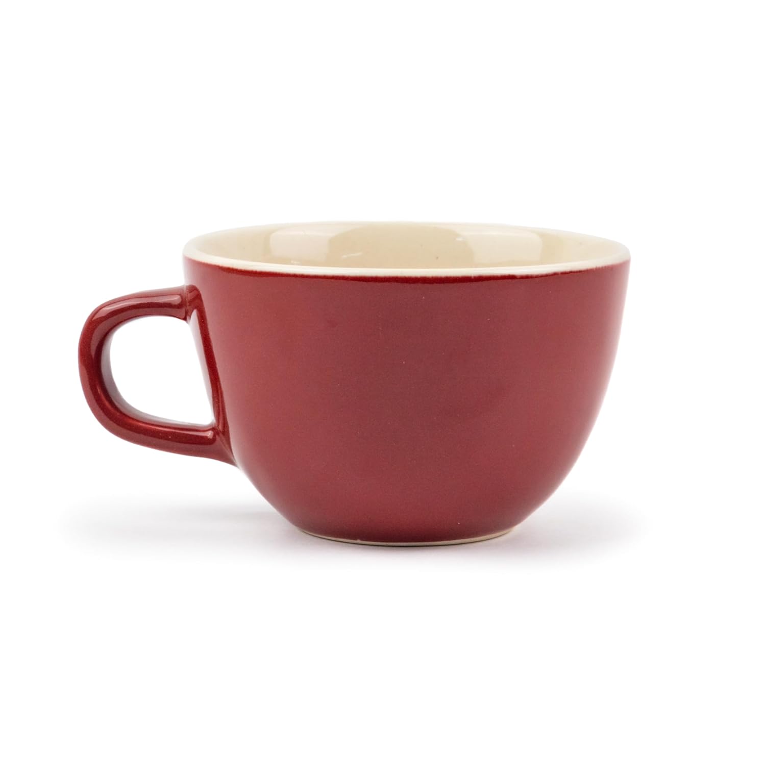Large Ceramic Coffee Cup Set Of 2 - Burgundy, 300ml Each | Cappuccino Cup With Glossy Finish - Large Ceramic Coffee Cup | Premium Stoneware Coffee Cup - Microwave Safe