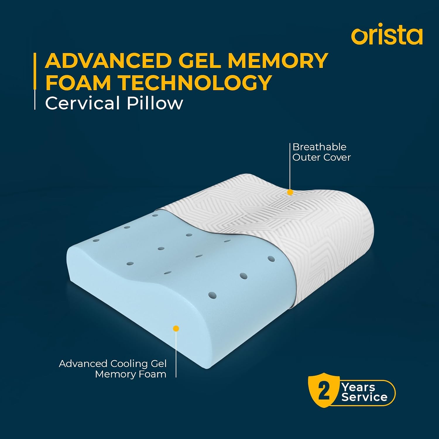 Contour Memory Foam Pillow, Orthopedic Pillow For Sleeping, White - 19 X 11 X 3.5 Inch | Cervical Pillow For Neck & Shoulder Support, Improves Posture & Spinal Alignment - Set Of 2