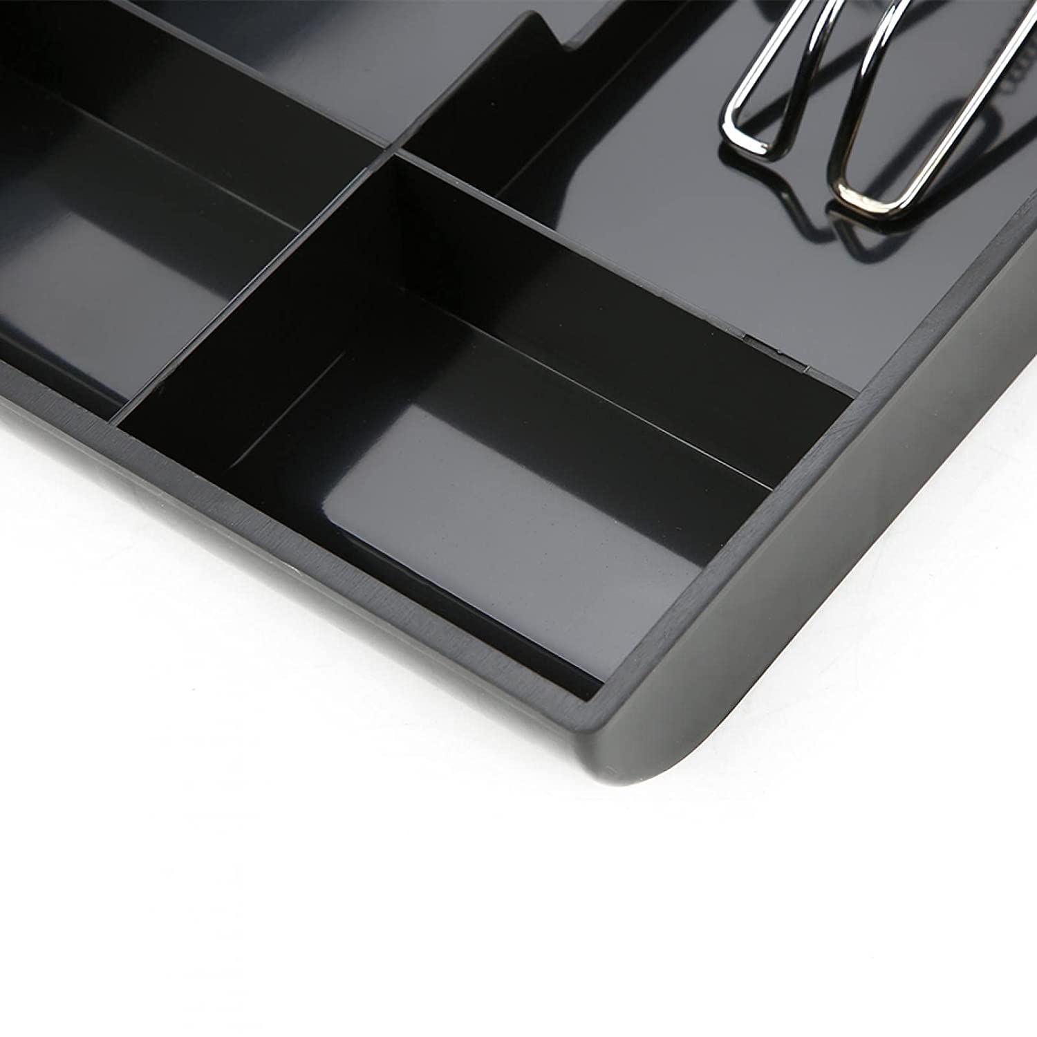 Cash Drawer Register Insert Tray 3 Bills 3 Coins Money Storage Box | 9.6 X 9.6 X 1.4 Inch, Colour - Black, Lock Type - Manual Lock