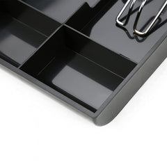 Cash Drawer Register Insert Tray 3 Bills 3 Coins Money Storage Box | 9.6 X 9.6 X 1.4 Inch, Colour - Black, Lock Type - Manual Lock