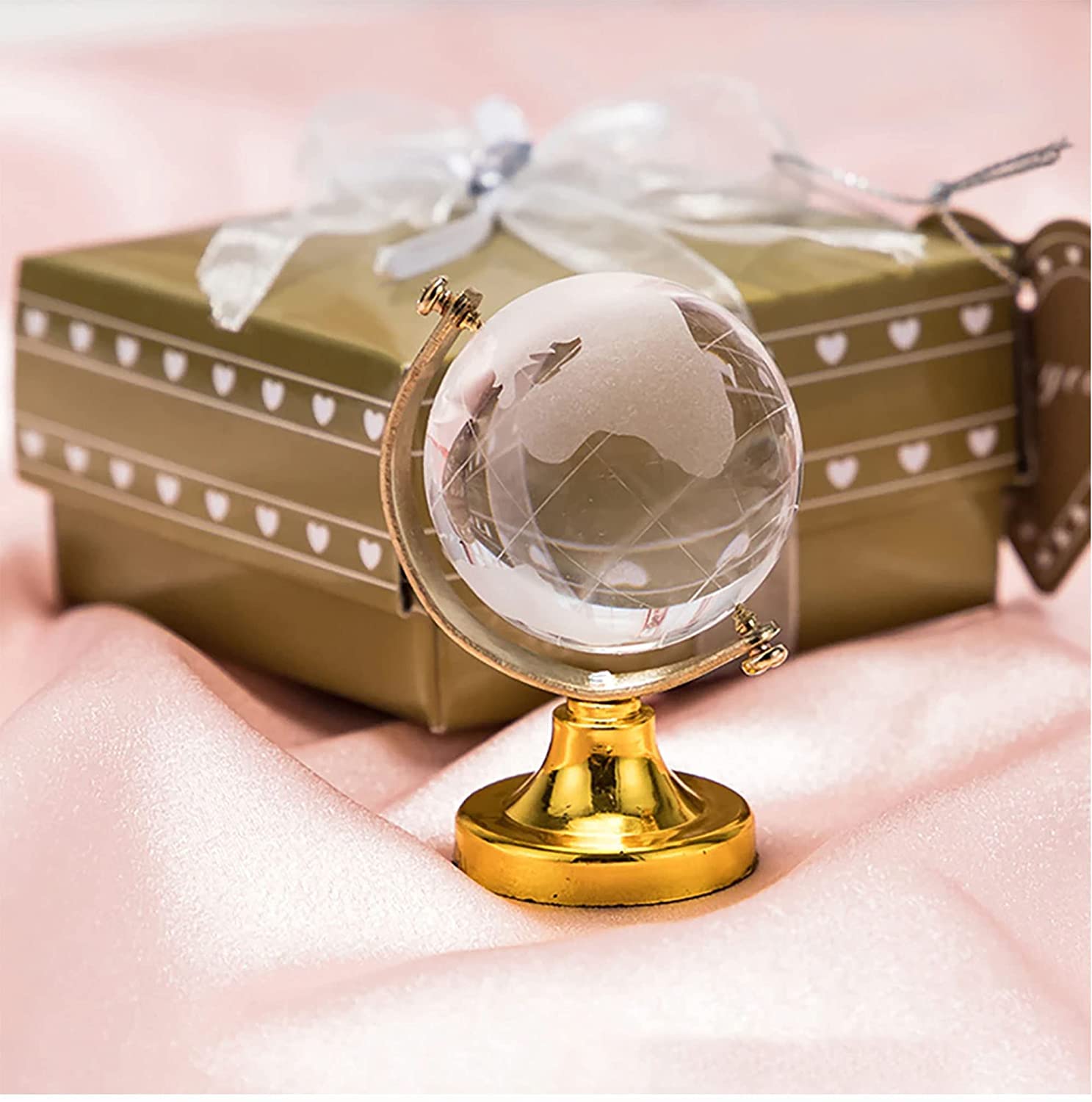 Feng Shui 40mm Crystal Globe For Career Success, Financial Luck, Business Growth, Vastu Remedy, Table, Desk Decor For Office & Home, Pack Of 1