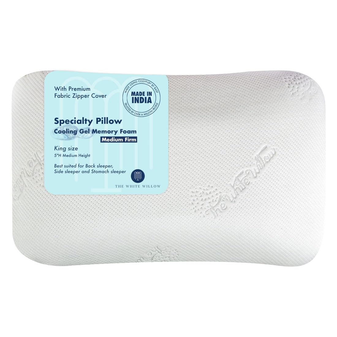 Cooling Gel Memory Foam Pillow, Dual Sided Pillow - 23 L X 15.5 W X 5 H Inch | Removable Outer Cover, For Head, Neck, Shoulders Pain Relief, Well Suited For All Sleeping Styles