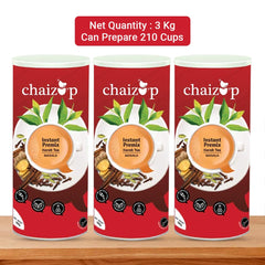 Chaizup Premium 1 Min Instant Masala Tea Premix - Pack Of 3 X 1 Kg Cans, 35.2 Ounce Each | Just Add Hot Water - Assam Masala Chai Powder | Low Caffeine, No Added Color - Home Like Tea