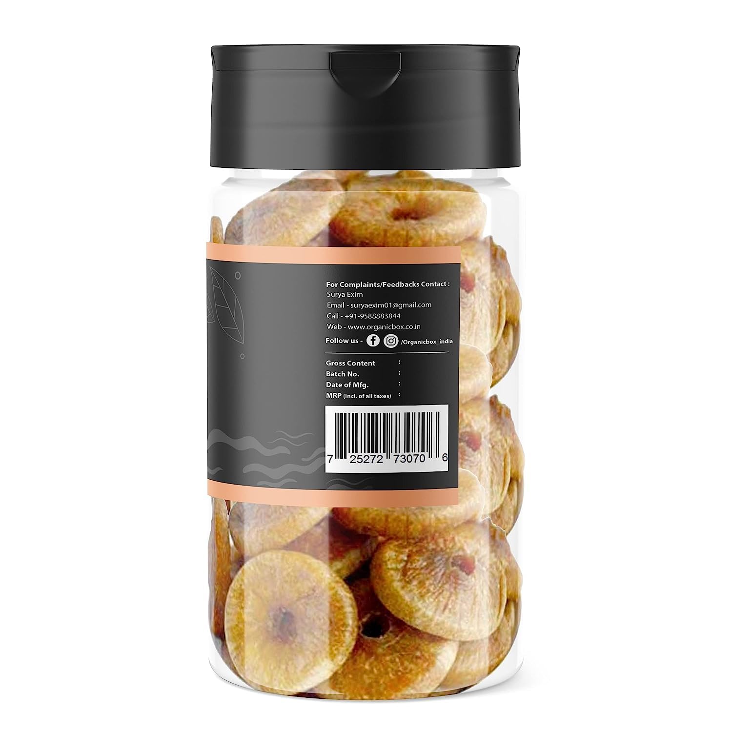 100% Natural Afghani Anjeer Figs By Organic Box 100gm, | Afghanistan Dry Anjir (Dried Figs) Dry Fruits Jar Pack | Body Mass Loss Good For Physical Health | 3.5 Ounce