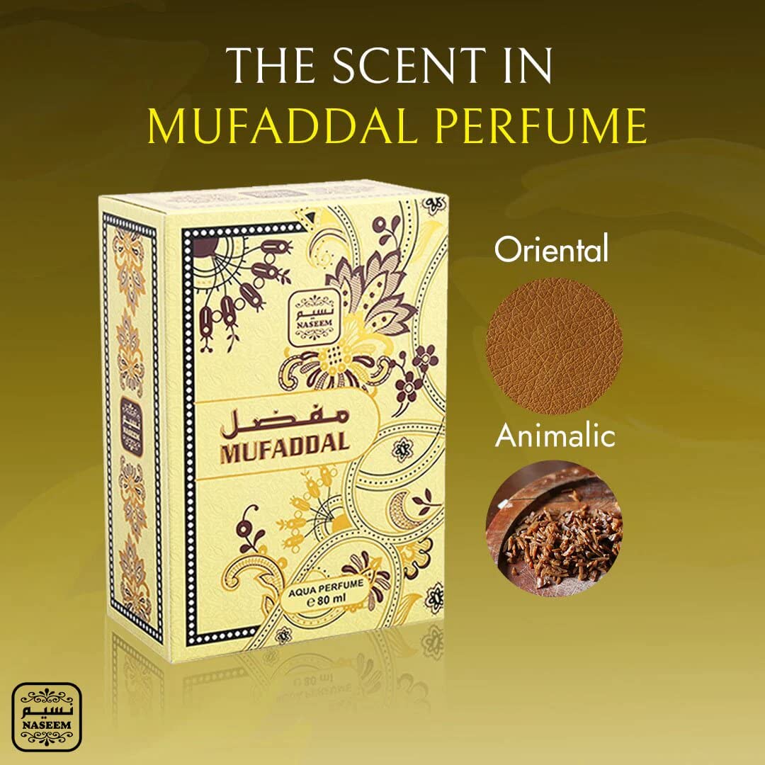 Naseem Mufaddal Aqua Perfume Extrait De Parfum 80ml 2.7 Fl.oz. Alcohol Free | Unisex Fragrance