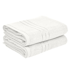 Hanorix 100% Cotton Large Size Bath Towel 900 Gsm | Soft Bath Towel For Men & Women Ultra Absorbent Cotton Towel Soft & Absorbent Towel (White) - Pack Of 2
