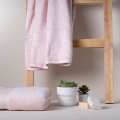 Feather & Spun Organic Cotton Bath Towel 650 Gsm | Lavender Fragrance Gots Certified Anti Microbial Fade Resistant Double Needle Stitch Towel (Velvet Rose)