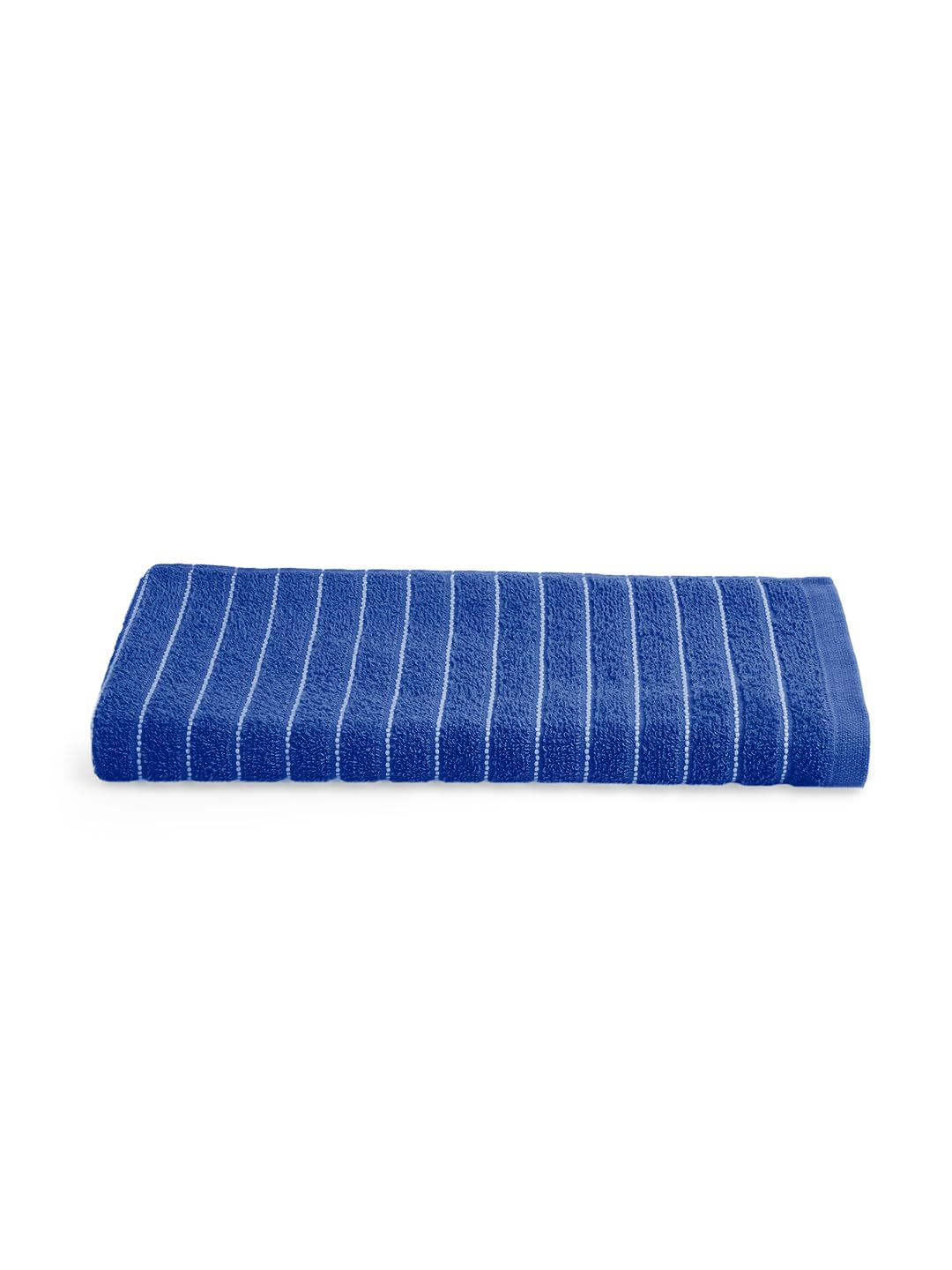 Welspun 100% Cotton Large 250 Gsm Dobby Solid 2-In-1 Bath Towel (Navy Blue)