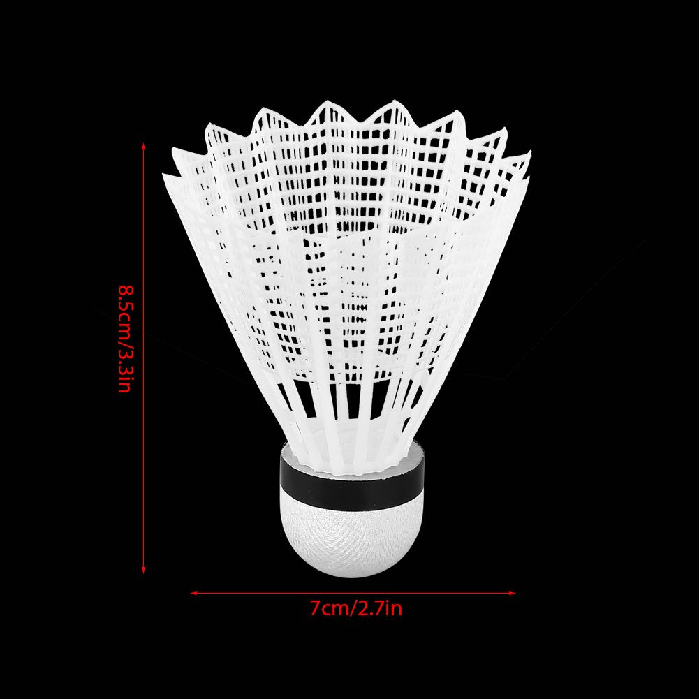VGEBY 3800 Badminton Nylon Shuttlecocks , PVC Durable For Practicing & Competition | White , Pack Of 6